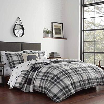 Eddie Bauer King Comforter Set, Cotton Reversible Bedding with Matching Shams, Plaid Home Decor for All Seasons (Coal Creek Grey, King) Eddie Bauer King Comforter Set, Cotton Reversible Bedding with Matching Shams, Plaid Home Decor for All Seasons (Coal Creek Grey, King)