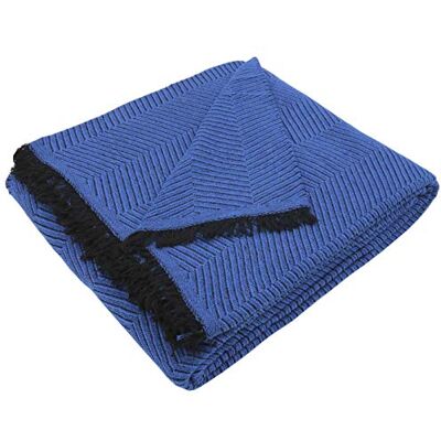 Mercury - Colcha Multiusos Sofa,Manta Foulard,Plaid para Cama,Cubresofa Cubrecama,jarapas,Comoda Practica y Suave. Poliester Algodón (180 x 260cm, Espiga Azul Negro) Mercury - Colcha Multiusos Sofa,Manta Foulard,Plaid para Cama,Cubresofa Cubrecama,jarapas,Comoda Practica y Suave. Poliester Algodón (180 x 260cm, Espiga Azul Negro)