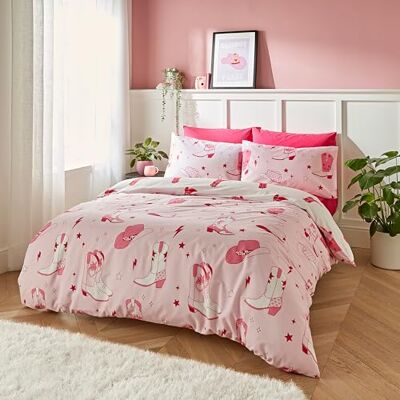 Hella Sassy Homeware Juego de Ropa de Cama Cowgirl Rosa Reversible Hella Sassy Homeware Juego de Ropa de Cama Cowgirl Rosa Reversible