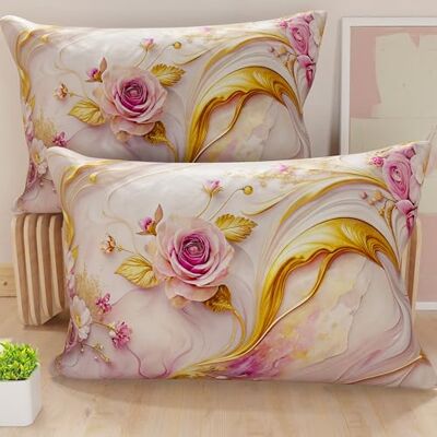 PETTI ARTIGIANI ITALIANI Par de fundas de cojín de 40 x 70 cm de microfibra, cojines decorativos para dormitorio, sofá, salón, juego de 2 fundas de cojín, funda de almohada floral 06 6, 100% Made in PETTI ARTIGIANI ITALIANI Par de fundas de cojín de 40 x 70 cm de microfibra, cojines decorativos para dormitorio, sofá, salón, juego de 2 fundas de cojín, funda de almohada floral 06 6, 100% Made in