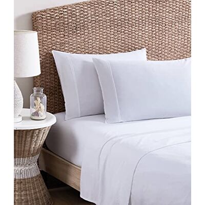 Tommy Bahama Colección Orgánica Juego de sábanas 100% algodón, Certificado Gots orgánico, Ultra Suave y Transpirable, suaviza con Cada Lavado, Queen, Blanco Tommy Bahama Colección Orgánica Juego de sábanas 100% algodón, Certificado Gots orgánico, Ultra Suave y Transpirable, suaviza con Cada Lavado, Queen, Blanco