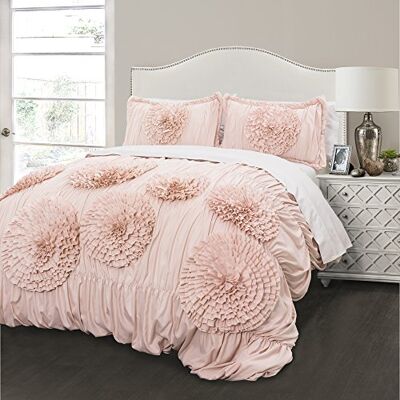 Lush Decor Juego de Edredón Rosa - Conjunta Floral - Ropa de cama Lush Decor Juego de Edredón Rosa - Conjunta Floral - Ropa de cama