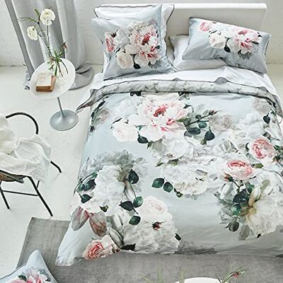 Designers Guild Funda nórdica Estampada de satén de algodón, 260 x 240 cm, Gris, Peonia Grande Designers Guild Funda nórdica Estampada de satén de algodón, 260 x 240 cm, Gris, Peonia Grande