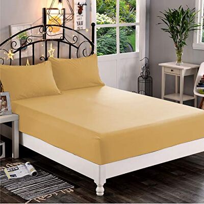Elegant Comfort Sábana Bajera de 1500 Hilos, Microfibra Suave de Calidad hotelera, Profundidad de hasta 40,6 cm, Resistente a Arrugas y decoloración, tamaño Individual/Individual XL, Dorado Camello Elegant Comfort Sábana Bajera de 1500 Hilos, Microfibra Suave de Calidad hotelera, Profundidad de hasta 40,6 cm, Resistente a Arrugas y decoloración, tamaño Individual/Individual XL, Dorado Camello