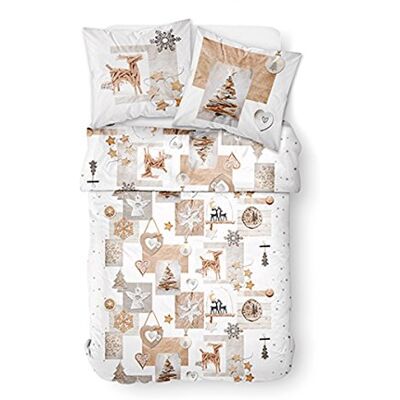 TODAY HC3 – '57 Hilos 2 Personas diseño de Disfrutar de Nieve Ciervos Juego de Cama Funda de edredón y 2 Fundas de Almohada de 63 x 63 cm, algodón, Color Blanco, Beige, 220 x 240 cm TODAY HC3 – '57 Hilos 2 Personas diseño de Disfrutar de Nieve Ciervos Juego de Cama Funda de edredón y 2 Fundas de Almohada de 63 x 63 cm, algodón, Color Blanco, Beige, 220 x 240 cm