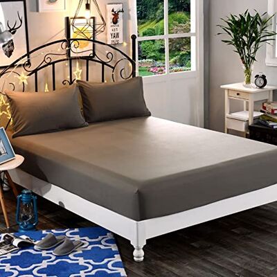 Elegant Comfort 1500 Sábana Bajera de 1 Pieza de Calidad hotelera, Microfibra Suave de Calidad, Bolsillo Profundo de hasta 16 Pulgadas, Resistente a Arrugas y decoloración, tamaño Queen, Color Gris Elegant Comfort 1500 Sábana Bajera de 1 Pieza de Calidad hotelera, Microfibra Suave de Calidad, Bolsillo Profundo de hasta 16 Pulgadas, Resistente a Arrugas y decoloración, tamaño Queen, Color Gris