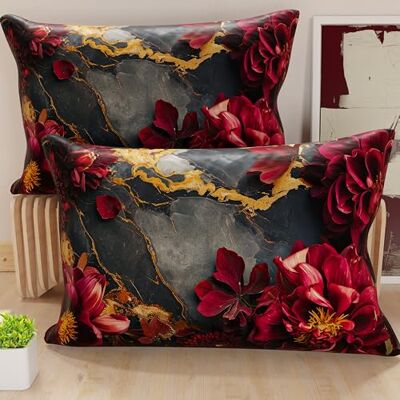 PETTI ARTIGIANI ITALIANI Par de Fundas de cojín de 40 x 80 cm de Microfibra, Cojines Decorativos para Dormitorio, sofá, salón, Juego de 2 Fundas de cojín, Funda de Almohada Floral 06 16, 100% Made PETTI ARTIGIANI ITALIANI Par de Fundas de cojín de 40 x 80 cm de Microfibra, Cojines Decorativos para Dormitorio, sofá, salón, Juego de 2 Fundas de cojín, Funda de Almohada Floral 06 16, 100% Made