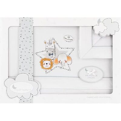 Interbaby - Juego de sábanas para cochecito - gris algodón Interbaby - Juego de sábanas para cochecito - gris algodón