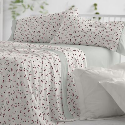Blanco Juego de sábanas Cama de 150 a 160cm. (+Medidas Disponibles) Diseño 546 Color Cereza (150-160x190/200cm.) Blanco Juego de sábanas Cama de 150 a 160cm. (+Medidas Disponibles) Diseño 546 Color Cereza (150-160x190/200cm.)