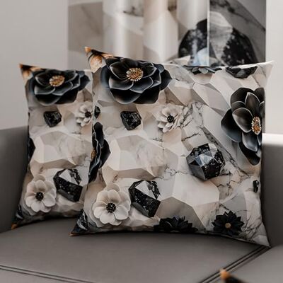 PETTI ARTIGIANI ITALIANI Par de fundas de cojín de 30 x 30 cm de microfibra, cojines decorativos para dormitorio, sofá, salón, juego de 2 fundas de cojín, funda de almohada floral 06 7, 100% Made in PETTI ARTIGIANI ITALIANI Par de fundas de cojín de 30 x 30 cm de microfibra, cojines decorativos para dormitorio, sofá, salón, juego de 2 fundas de cojín, funda de almohada floral 06 7, 100% Made in