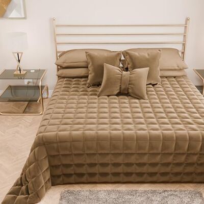 PETTI ARTIGIANI ITALIANI Colcha Cama en Suave Terciopelo Individual 160x260 cm, Edredón de Primavera y Otoño, Beige PETTI ARTIGIANI ITALIANI Colcha Cama en Suave Terciopelo Individual 160x260 cm, Edredón de Primavera y Otoño, Beige