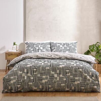 Catherine Lansfield Juego de Ropa de Cama Reversible Negro - Juego de cama Catherine Lansfield Juego de Ropa de Cama Reversible Negro - Juego de cama