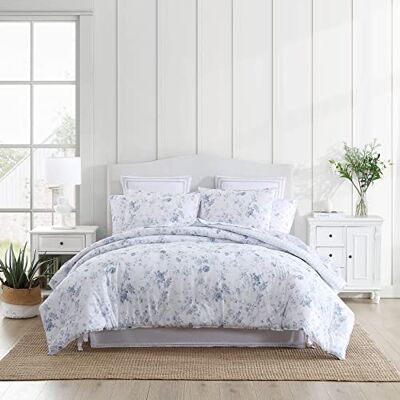 Laura Ashley Ropa de Cama Reversible de algodón con Fundas a Juego, decoración del hogar de Granja, Azul Belinda, tamaño Individual Laura Ashley Ropa de Cama Reversible de algodón con Fundas a Juego, decoración del hogar de Granja, Azul Belinda, tamaño Individual