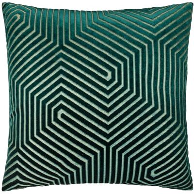 Paoletti Cojín Evoke de Terciopelo con Relleno de Plumas: Lujoso cojín Cuadrado Decorativo con Estampado de chevrones y Relleno (Esmeralda, 55x55cm) Paoletti Cojín Evoke de Terciopelo con Relleno de Plumas: Lujoso cojín Cuadrado Decorativo con Estampado de chevrones y Relleno (Esmeralda, 55x55cm)