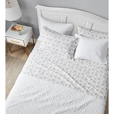 Laura Ashley Rosalie Juego de Ropa de Cama Twin Gris - Juego de Ropa de Cama Laura Ashley Rosalie Juego de Ropa de Cama Twin Gris - Juego de Ropa de Cama