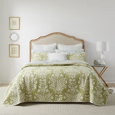 Laura Ashley Rowland Cama Set, algodón, Salvia, Full/Queen Laura Ashley Rowland Cama Set, algodón, Salvia, Full/Queen