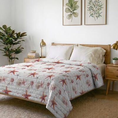 Italian Bed Linen Fantasy Colcha de Verano de Microfibra, Acolchado de poliéster, Starfish, 260x270cm Italian Bed Linen Fantasy Colcha de Verano de Microfibra, Acolchado de poliéster, Starfish, 260x270cm