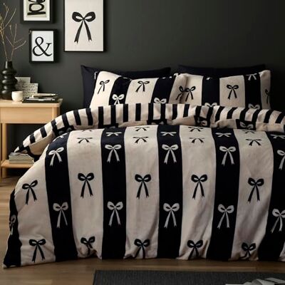 Fusion Snug Bows Juego de Funda nórdica monocromática tamaño King, Ropa de Cama Maximalist a Rayas, poliéster Suave al Tacto, Incluye 1 Funda de edredón (220 x 230 cm) y 2 Fundas de Almohada, Juego Fusion Snug Bows Juego de Funda nórdica monocromática tamaño King, Ropa de Cama Maximalist a Rayas, poliéster Suave al Tacto, Incluye 1 Funda de edredón (220 x 230 cm) y 2 Fundas de Almohada, Juego