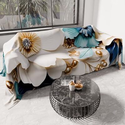 PETTI ARTIGIANI ITALIANI Cubresofá Multiuso de Microfibra Antimanchas, Diseño 05 Floral 19, Lavable y Protector para Sofá, Colcha y Cubremesa – 260x270 cm Made in Italy PETTI ARTIGIANI ITALIANI Cubresofá Multiuso de Microfibra Antimanchas, Diseño 05 Floral 19, Lavable y Protector para Sofá, Colcha y Cubremesa – 260x270 cm Made in Italy