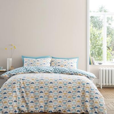 Bianca Hans Conjunto de Edredón Estampado Retro Azul - Ropa de Cama Bianca Hans Conjunto de Edredón Estampado Retro Azul - Ropa de Cama
