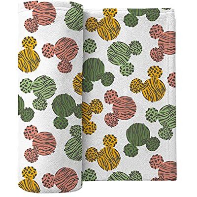 Disney Mickey Mouse Jungle Doodel Manta de Franela para niños, Talla única, 100% algodón Disney Mickey Mouse Jungle Doodel Manta de Franela para niños, Talla única, 100% algodón