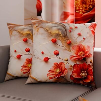 PETTI ARTIGIANI ITALIANI Par de Fundas de cojín de 45 x 45 cm de Microfibra, Cojines Decorativos para Dormitorio, sofá, salón, Juego de 2 Fundas de cojín, Funda de cojín Floral 06 2, 100% Made in PETTI ARTIGIANI ITALIANI Par de Fundas de cojín de 45 x 45 cm de Microfibra, Cojines Decorativos para Dormitorio, sofá, salón, Juego de 2 Fundas de cojín, Funda de cojín Floral 06 2, 100% Made in
