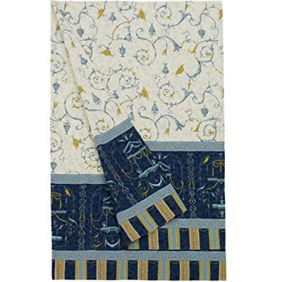 Bassetti OPLONTIS Foulard de algodón 100% en Color Azul v.9, Dimensiones: 270 x 270 cm – Bassetti OPLONTIS Foulard de algodón 100% en Color Azul v.9, Dimensiones: 270 x 270 cm –