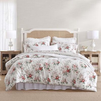Laura Ashley Juego de edredón Individual, Ropa de Cama Reversible de Franela de algodón Cepillado con Funda a Juego, lujosamente Suave y cálida decoración del hogar (Ashfield Red, Individual) Laura Ashley Juego de edredón Individual, Ropa de Cama Reversible de Franela de algodón Cepillado con Funda a Juego, lujosamente Suave y cálida decoración del hogar (Ashfield Red, Individual)