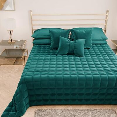 PETTI ARTIGIANI ITALIANI Colcha Cama en Suave Terciopelo Individual 160x260 cm, Edredón de Primavera y Otoño, Verde Oscuro PETTI ARTIGIANI ITALIANI Colcha Cama en Suave Terciopelo Individual 160x260 cm, Edredón de Primavera y Otoño, Verde Oscuro