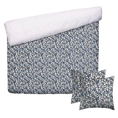 Pure Juego de Cama de 3 Piezas para 2 Personas, Funda nórdica de 240 x 220 cm y 2 Fundas de Almohada de 63 x 63 cm, 100% satén de algodón, 80 Hilos, Certificado Öko-Tex – Aube Floral – Azul Pure Juego de Cama de 3 Piezas para 2 Personas, Funda nórdica de 240 x 220 cm y 2 Fundas de Almohada de 63 x 63 cm, 100% satén de algodón, 80 Hilos, Certificado Öko-Tex – Aube Floral – Azul