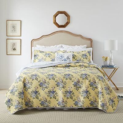 Conjunto de la colección Linley de Laura Ashley - Algodón, reversible, ropa de cama transpirable Conjunto de la colección Linley de Laura Ashley - Algodón, reversible, ropa de cama transpirable