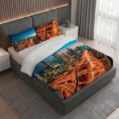 Gabel Juego de Funda nórdica Dubái, 250 x 205 cm, algodón Puro, Multicolor, impresión fotográfica Digital, con Fundas de Almohada Reversible Gabel Juego de Funda nórdica Dubái, 250 x 205 cm, algodón Puro, Multicolor, impresión fotográfica Digital, con Fundas de Almohada Reversible