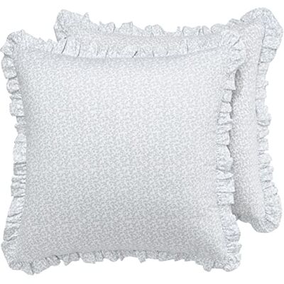 Laura Ashley Fundas Europeas, 100% algodón Suave con Cierre de sobre y Bordes con Volantes, Funda de Almohada para Cama o sofá, Certificado Oeko-Tex, Juego de 2 (Azul Chloe, 2 Unidades) Laura Ashley Fundas Europeas, 100% algodón Suave con Cierre de sobre y Bordes con Volantes, Funda de Almohada para Cama o sofá, Certificado Oeko-Tex, Juego de 2 (Azul Chloe, 2 Unidades)