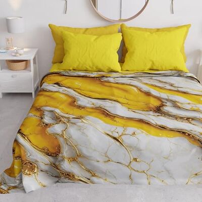 PETTI ARTIGIANI ITALIANI Colcha Cama Matrimonial (260x260 cm) Microfibra, Primavera Verano, Colchas Bouti Modernas, Cubrecama Ligero Doble, Mármol Amarillo 100% Made in Italy PETTI ARTIGIANI ITALIANI Colcha Cama Matrimonial (260x260 cm) Microfibra, Primavera Verano, Colchas Bouti Modernas, Cubrecama Ligero Doble, Mármol Amarillo 100% Made in Italy