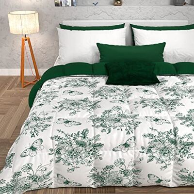 PETTI ARTIGIANI ITALIANI Colcha de Invierno, edredón de Invierno, Colcha de Cama de Matrimonio de Color Liso y Estampado Digital botánico Verde, 100% Microfibra hipoalergénica, Fabricado en Italia PETTI ARTIGIANI ITALIANI Colcha de Invierno, edredón de Invierno, Colcha de Cama de Matrimonio de Color Liso y Estampado Digital botánico Verde, 100% Microfibra hipoalergénica, Fabricado en Italia