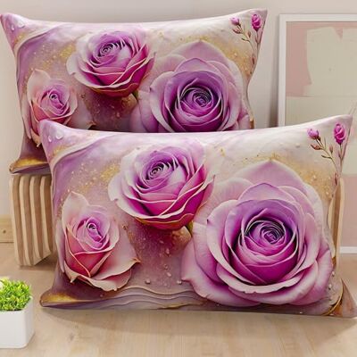 PETTI ARTIGIANI ITALIANI Par de fundas de cojín de 40 x 70 cm de microfibra, cojines decorativos para dormitorio, sofá, salón, juego de 2 fundas de cojín, funda de almohada floral 06 8, 100% Made in PETTI ARTIGIANI ITALIANI Par de fundas de cojín de 40 x 70 cm de microfibra, cojines decorativos para dormitorio, sofá, salón, juego de 2 fundas de cojín, funda de almohada floral 06 8, 100% Made in