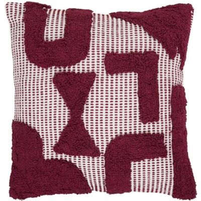ATMOSPHERA CREATEUR D'INTERIEUR Cojín PoPOLIPROPILENOy 50 x 50 cm algodón tufté Morado ATMOSPHERA CREATEUR D'INTERIEUR Cojín PoPOLIPROPILENOy 50 x 50 cm algodón tufté Morado