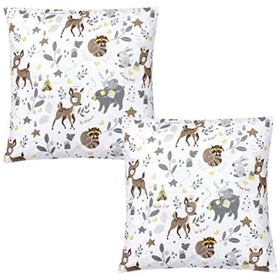 TupTam Fundas de Cojin con Diseño Decorativo para Niños Paquete de 2, Los Animales Salvajes, 40 x 40 cm TupTam Fundas de Cojin con Diseño Decorativo para Niños Paquete de 2, Los Animales Salvajes, 40 x 40 cm