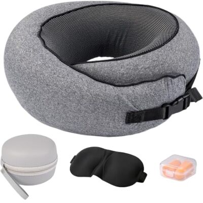 Carehabi Almohada de Viaje, Cojín para Cuello, Espuma Memoria Almohada de Viaje, Almohadilla para Dormir, Incluye Estuche Eva, Tapones Oídos Y Antifaz, Ideal para Trayecto en Coche, Tren, Avión Carehabi Almohada de Viaje, Cojín para Cuello, Espuma Memoria Almohada de Viaje, Almohadilla para Dormir, Incluye Estuche Eva, Tapones Oídos Y Antifaz, Ideal para Trayecto en Coche, Tren, Avión