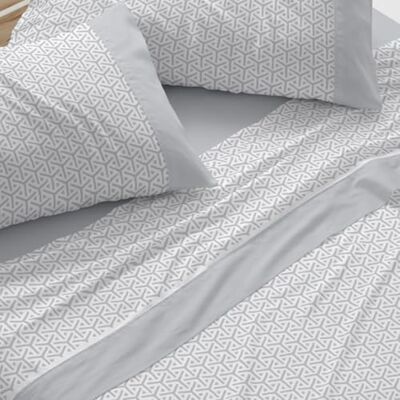 Blanco Juego de sábanas Algodón Cama de 105cm. (+Medidas Disponibles) Diseño 638 Color Gris (105x190/200cm.) Blanco Juego de sábanas Algodón Cama de 105cm. (+Medidas Disponibles) Diseño 638 Color Gris (105x190/200cm.)
