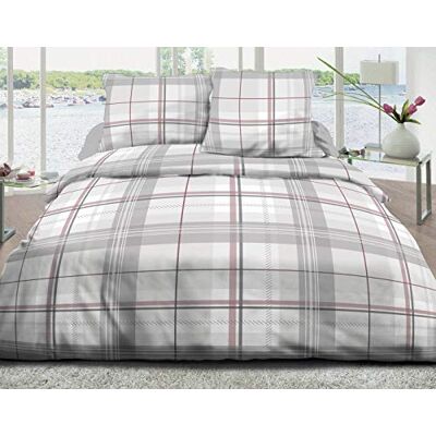Le linge de Jules Bristol Funda nórdica de 220 x 240 cm y 2 Fundas de Almohada de algodón Puro de 57 Hilos, Color Rosa Le linge de Jules Bristol Funda nórdica de 220 x 240 cm y 2 Fundas de Almohada de algodón Puro de 57 Hilos, Color Rosa