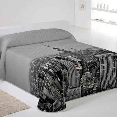 NATURALS ICEHOME Colcha Bouti Estampada o Lisa para Verano y Entretiempo Microfibra Extra Suave Acolchado a Rombos Cubrecama Reversible (Wall Street, Cama 90/105) NATURALS ICEHOME Colcha Bouti Estampada o Lisa para Verano y Entretiempo Microfibra Extra Suave Acolchado a Rombos Cubrecama Reversible (Wall Street, Cama 90/105)