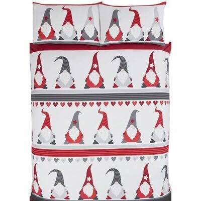 Rapport Festive Gonks Juego de Cama de Navidad, Color Blanco Rapport Festive Gonks Juego de Cama de Navidad, Color Blanco