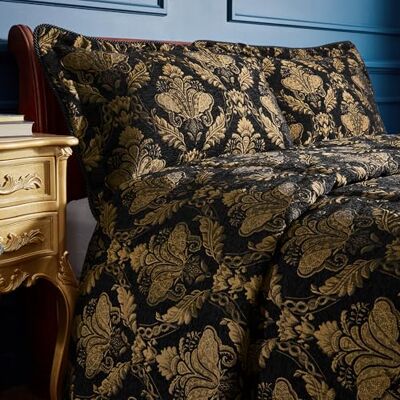 Paoletti Shiraz Colcha – Lujosa Bordada Floral Damasco Jacquard Cubrecama Ropa De Cama (Negro – 275x275cm) Paoletti Shiraz Colcha – Lujosa Bordada Floral Damasco Jacquard Cubrecama Ropa De Cama (Negro – 275x275cm)