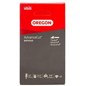 Oregon Cadenas de Motosierra de Paso 3/8 LP, Calibre .043" (1,1 mm) para Espada de 10" (25 cm), 40 Eslabones Motrices – Cadena de Repuesto, Compatible Ryobi, Husqvarna, Makita, Worx y más Oregon Cadenas de Motosierra de Paso 3/8 LP, Calibre .043" (1,1 mm) para Espada de 10" (25 cm), 40 Eslabones Motrices – Cadena de Repuesto, Compatible Ryobi, Husqvarna, Makita, Worx y más
