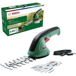 Bosch 0 Tijeras de Jardín EasyShear, Batería de 3.6.V Integrada, Tiempo de Funcionamiento: 40 min, Longitud de Cuchilla: 12.cm (Setos)/8.cm (Césped), en Caja Verde