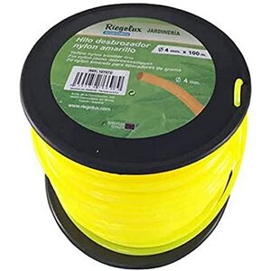 RIEGOLUX 107674 - Línea de nylon redonda, 3,3 mm x 100 m, Amarillo - Línea de cortacésped RIEGOLUX 107674 - Línea de nylon redonda, 3,3 mm x 100 m, Amarillo - Línea de cortacésped