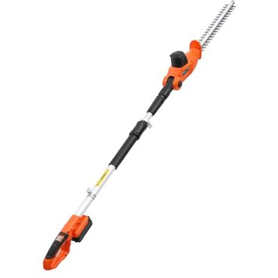 VEVOR Cortasetos Eléctrico Telescópico, Cortasetos a Batería sin Cable, Pértiga Extensible 187,5-238,5 cm, Cabezal Pivotante, Cuchillas de Doble Acción, Correa de Hombro, para Arbustos Setos Plantas VEVOR Cortasetos Eléctrico Telescópico, Cortasetos a Batería sin Cable, Pértiga Extensible 187,5-238,5 cm, Cabezal Pivotante, Cuchillas de Doble Acción, Correa de Hombro, para Arbustos Setos Plantas