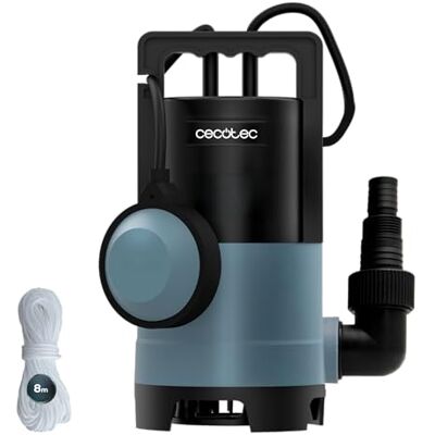 Cecotec Bomba de Aguas Sucias Axike 400 Dark. 400W, Caudal hasta 8000L/h, Altura Máx 5,5m, Profundidad 7m, Partículas hasta 25mm, Interruptor Flotante, IPX8, Cable 10m y Cuerda de Nylon 8m Cecotec Bomba de Aguas Sucias Axike 400 Dark. 400W, Caudal hasta 8000L/h, Altura Máx 5,5m, Profundidad 7m, Partículas hasta 25mm, Interruptor Flotante, IPX8, Cable 10m y Cuerda de Nylon 8m