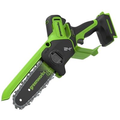 Greenworks Motosierra sin escobillas 24V 15m, 6 pulgadas, autoaceite, 7,8 m/s, para poda ramas, solo cuerpo Greenworks Motosierra sin escobillas 24V 15m, 6 pulgadas, autoaceite, 7,8 m/s, para poda ramas, solo cuerpo